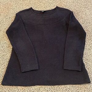 Talbots Petites Black Pullover Ribbed Sweater Size SP in EUC